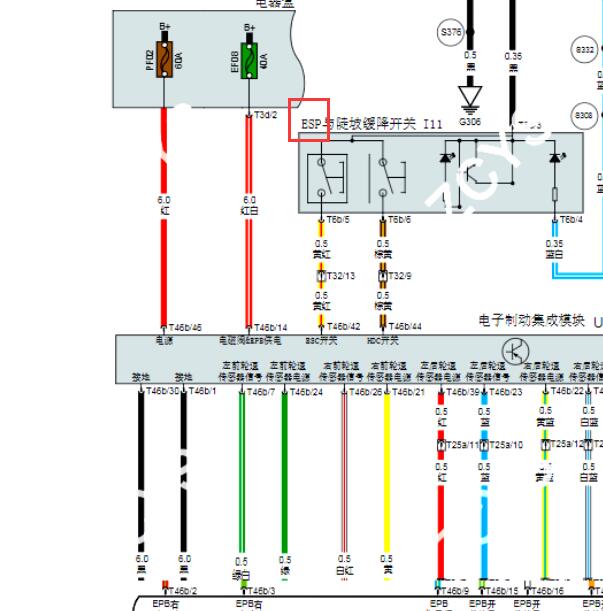 2023年北京汽车EU5 ESP电路图