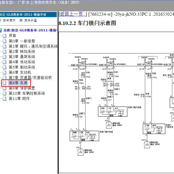 2011年上海别克-商务车（GL8）尾门电路图