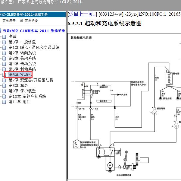2011年上海别克-商务车（GL8）起动机电路图