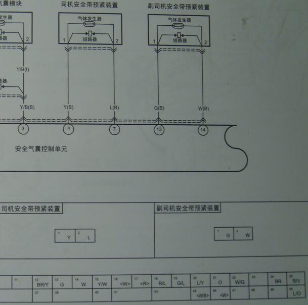 2010年奔腾B50 50针气囊电路图