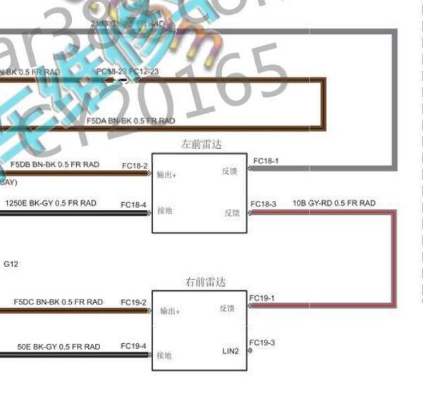 2016年江铃汽车-驭胜S350前部雷达电路图
