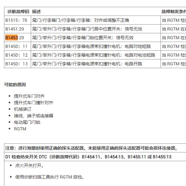 2017年福特锐界B1453:29故障码维修手册