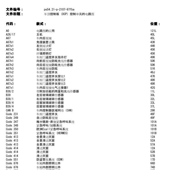 2016年奔驰C200车顶控制单元电路图