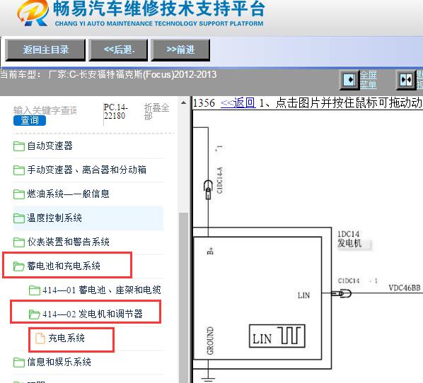 2012-2013年福特福克斯发电机电路图