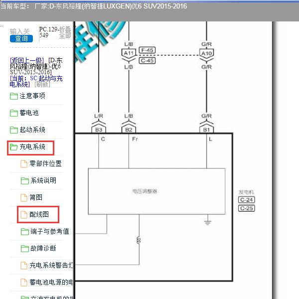 2016年东风裕隆(纳智捷LUXGEN)-优6 SUV发电机电路图