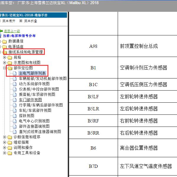 2018年上海雪佛兰-迈锐宝XL 全车模块位置