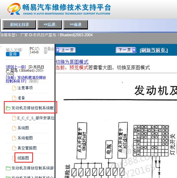 2003-2004年日产蓝鸟发动机电路图