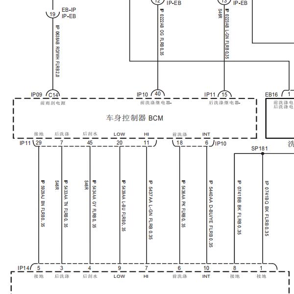 2021年上汽大通G50车身电脑电路图资料