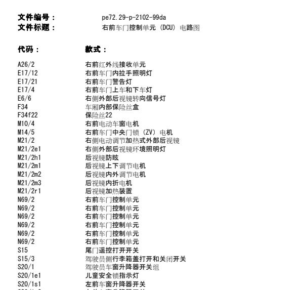 2005年奔驰E280遥控门锁电路图