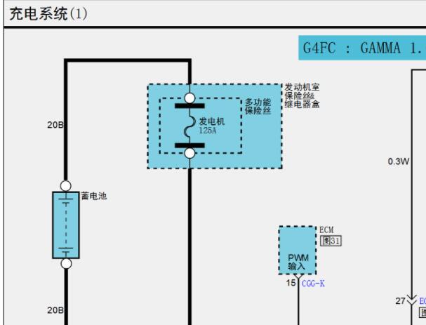 2010年现代伊兰特悦动发电机电路图