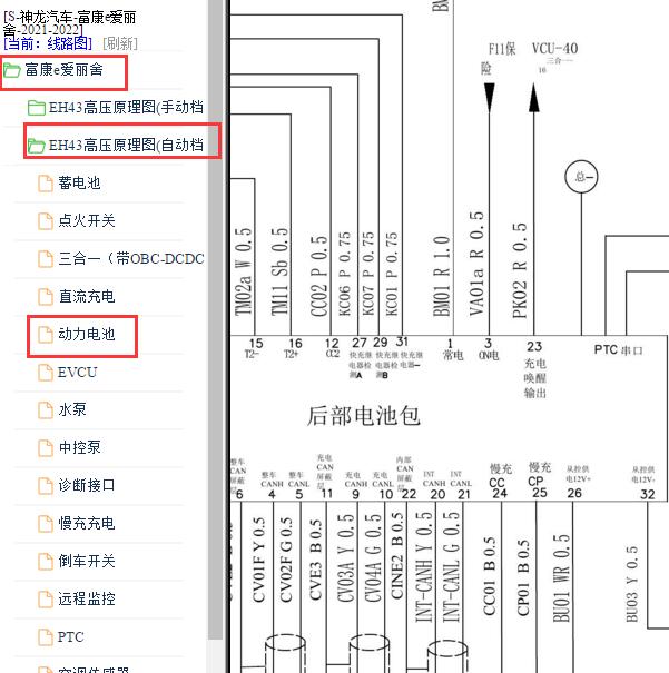 2021-2022年雪铁龙E爱丽舍 电池包电路图