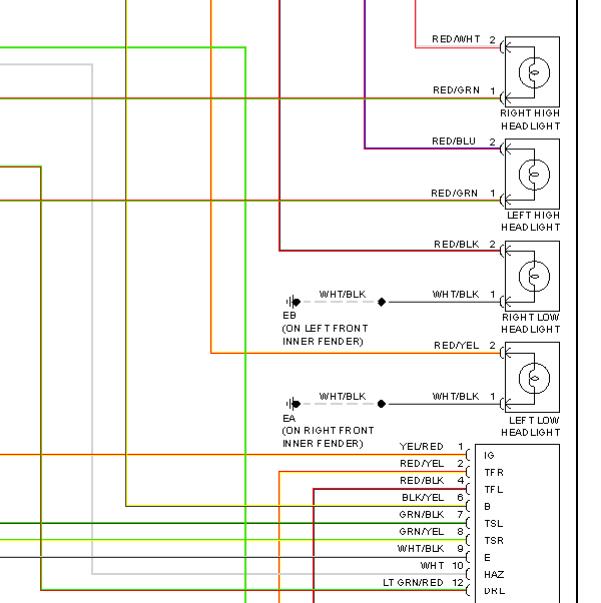 2007年丰田普拉多大灯电路图