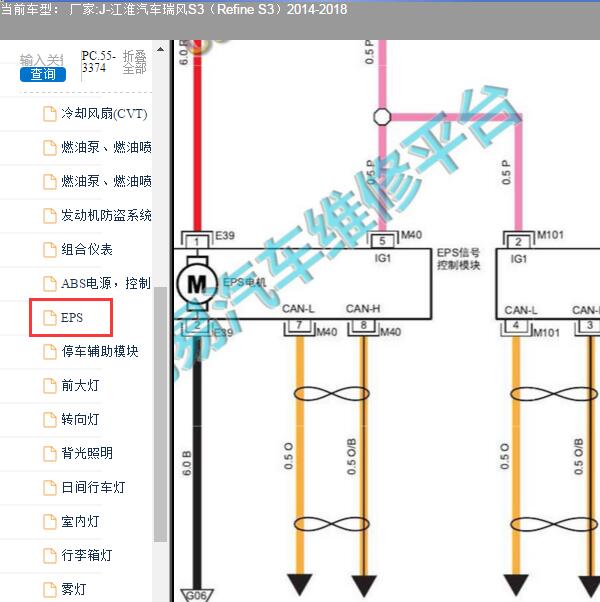 2014-2018年江淮汽车瑞风S3方向盘控制电路图