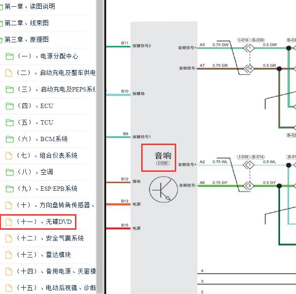 2021-2022年艾瑞泽5 音响电路图