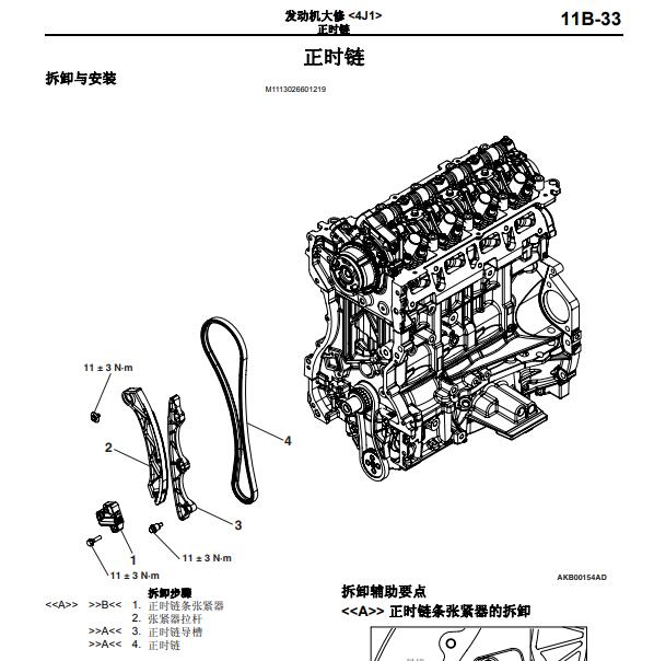 2012年三菱欧蓝德4J12发动机正时资料