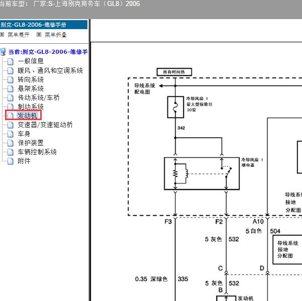 2006年上海别克-商务车（GL8）冷却系统电路图