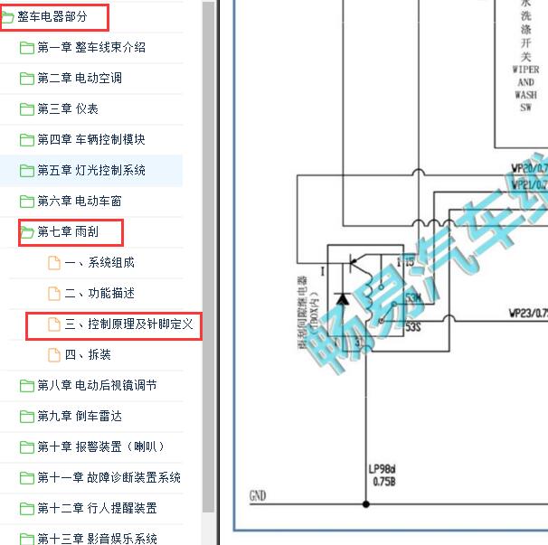 2017-2019年奇瑞EQ1小蚂蚁 雨刮电路图