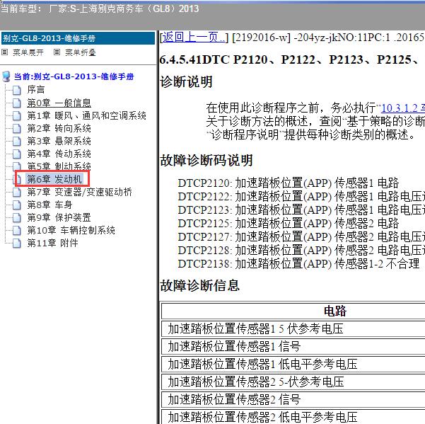 2013年上海别克-商务车（GL8）P2138故障码资料