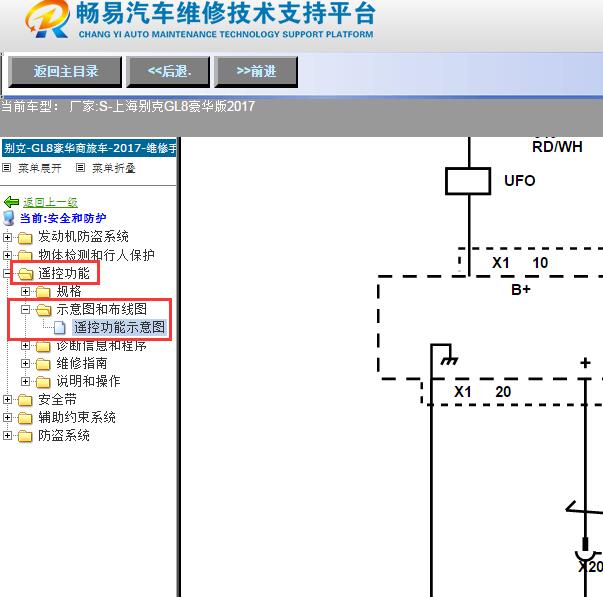2017年别克GL8遥控钥匙电路图