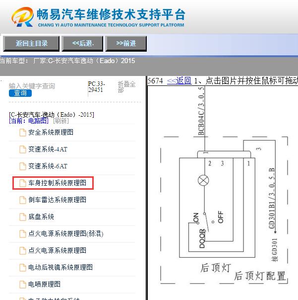 2015年长安逸动顶灯电路图
