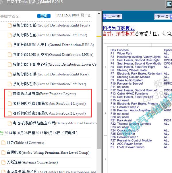 2015年Tesla(特斯拉)-Model S-2015 保险继电器资料