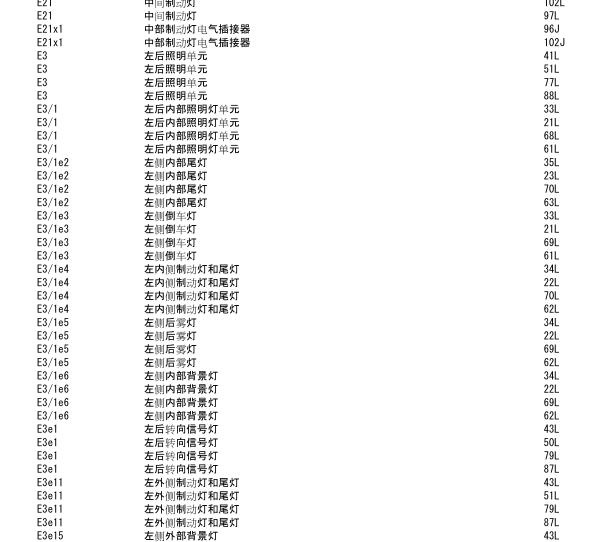 2013年奔驰E260L后尾灯电路图