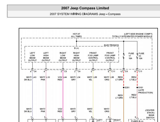 2007年吉普指南者大灯电路图