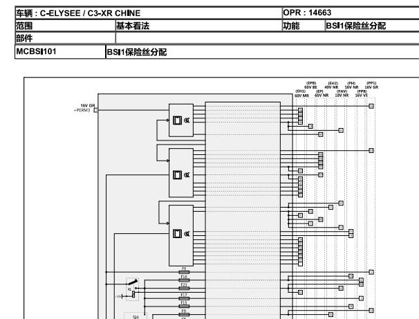 2017年雪铁龙爱丽舍保险丝继电器资料