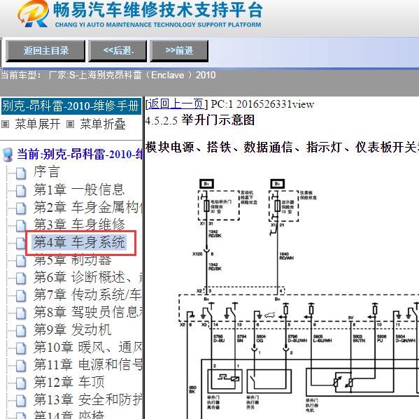 2010年别克昂科雷后备箱电路图