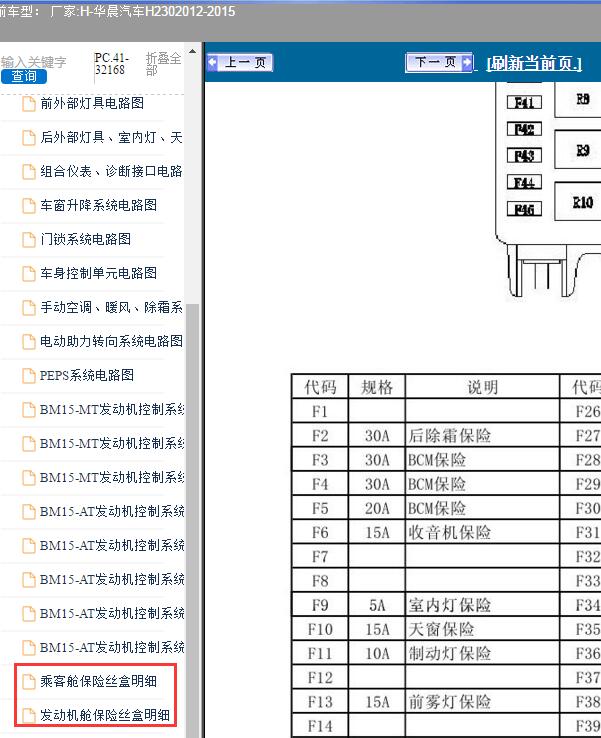 2012-2015年华晨汽车-H230 保险说明