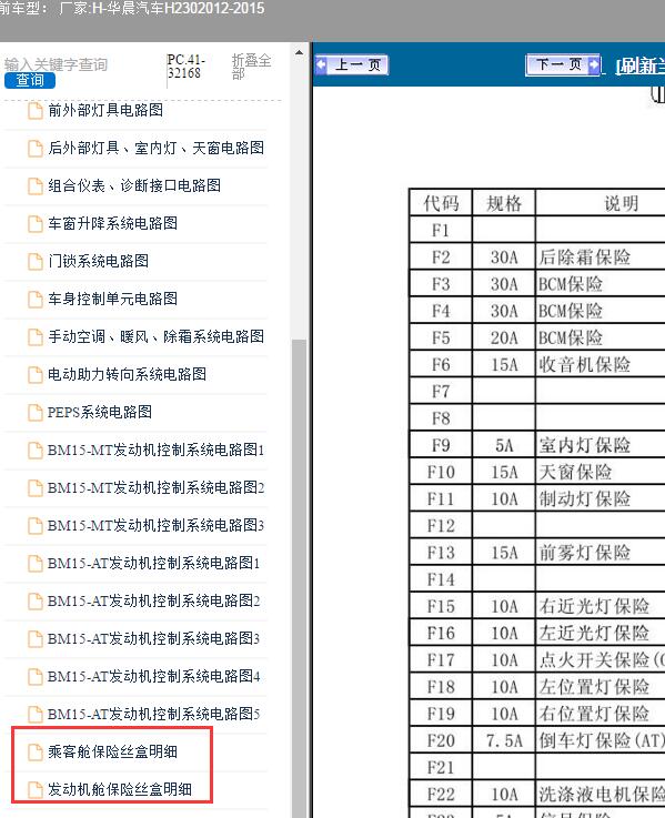 2012-2015年华晨汽车-H230 保险资料