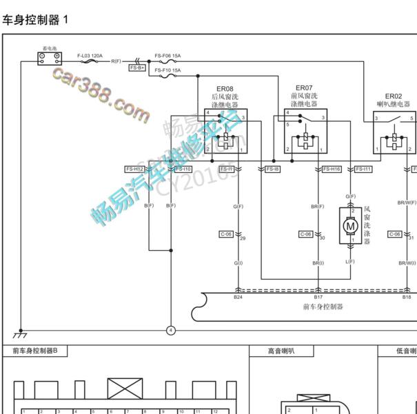 2019年红旗EHS3 雨刮电路图