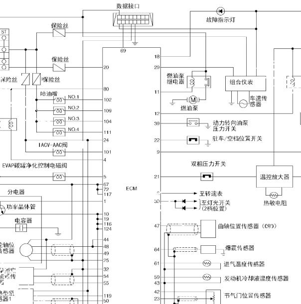 2013日产帕拉丁KA24发动机电路图