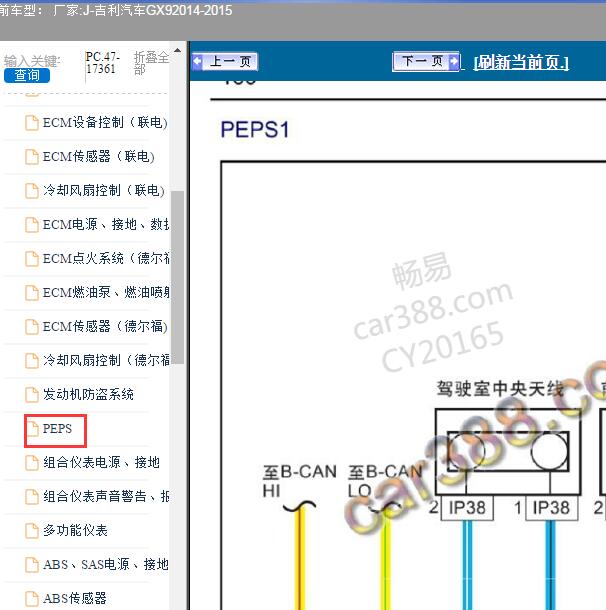 2014-2015年吉利豪情SUV（GX9） 智能系统电路图