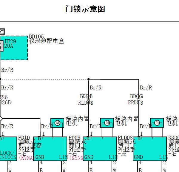 2021年爱驰汽车U5 Pro隐藏式门把手电路图