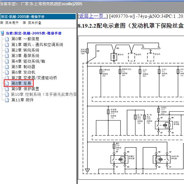 2005年上海别克-凯越 保险电路图