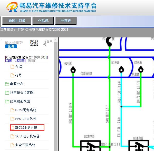 2020-2021年欧尚X7 IG1和IG2继电器电路图