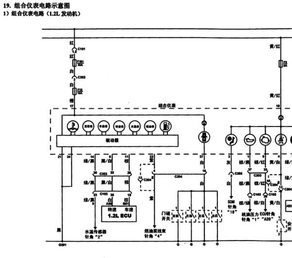 2012年五菱荣光仪表电路图