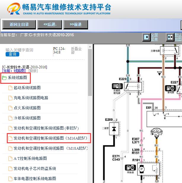 2010-2016年铃木天语发动机电路图