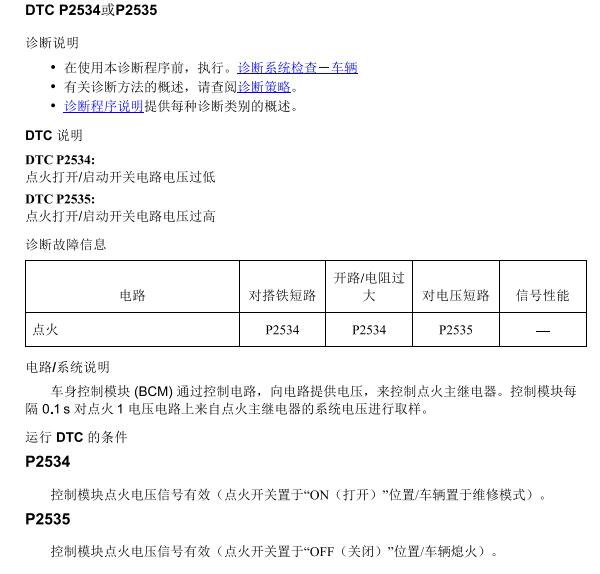 2017年雪佛兰迈锐宝XL P2534故障码资料