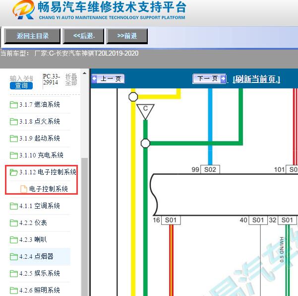 2020年长安汽车-神骐T20L发动机电路图