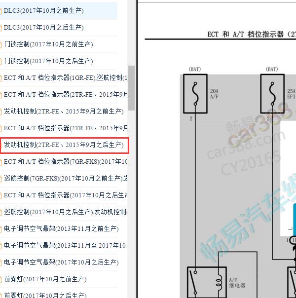 2015-2016年丰田普拉多发动机电路图