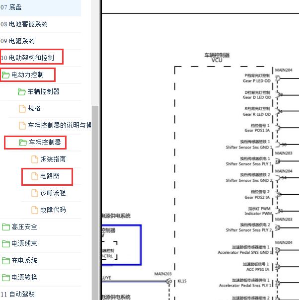 2018-2019年蔚来ES8 整车控制器电路图.