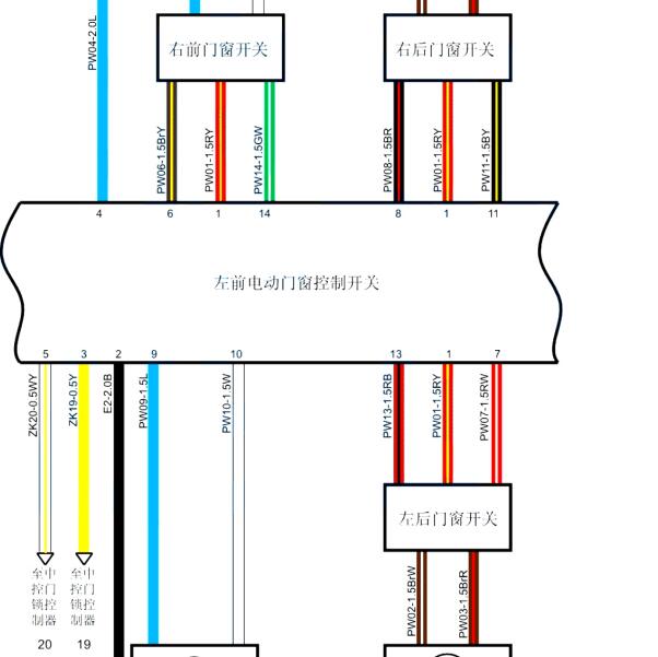 2017年骐铃T5中控电路图资料