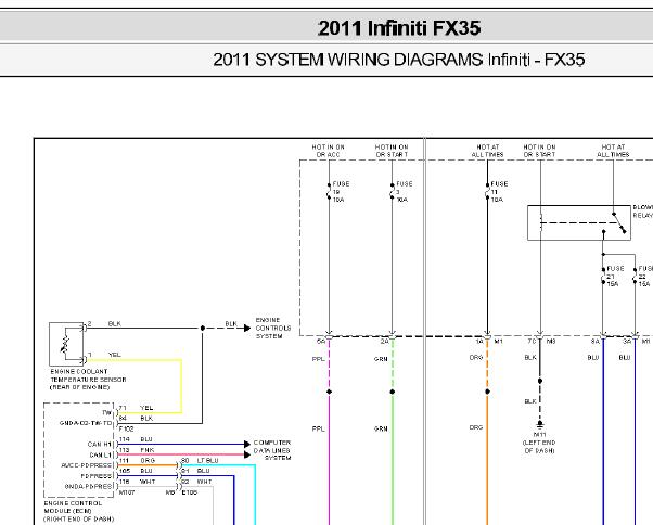 2011年英菲尼迪FX35空调电路图