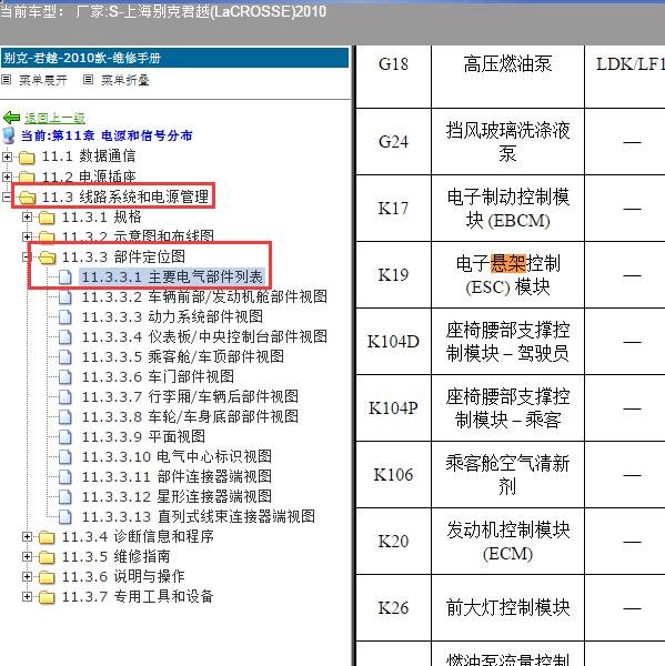 2010年上海别克-君越 悬架模块位置