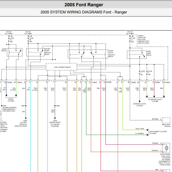 2005年福特Ranger 防盗电路图