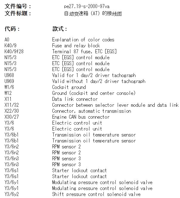 2008年奔驰唯雅诺变速箱电路图
