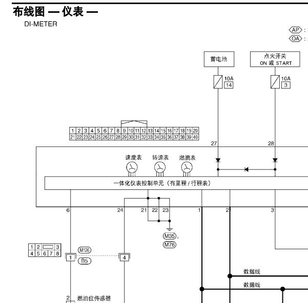 2009年日产轩逸仪表电路图