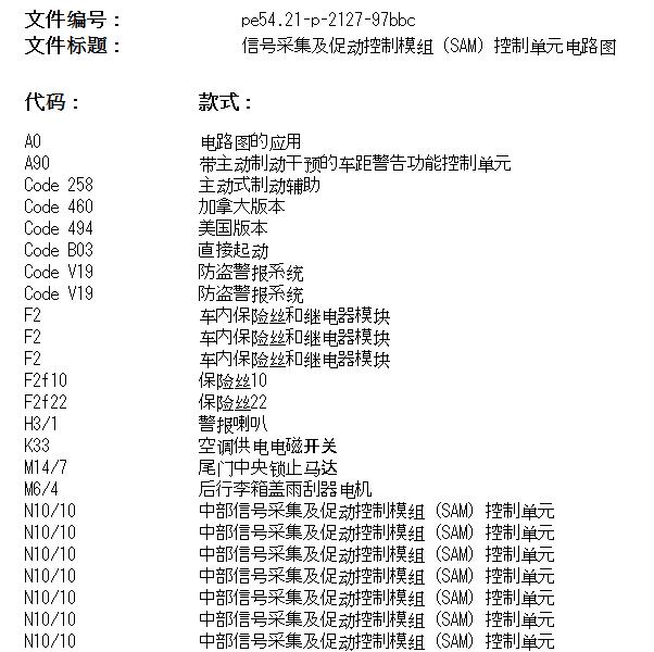 2016年奔驰smart fortwo SAM电路图